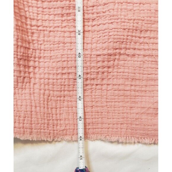 Zara Jumpsuit Womens Medium Pink Gauze Cotton Adjustable Strap Wide Leg Casual - Picture 7 of 11